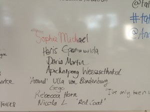 References, whiteboard Tate Summer School 2016